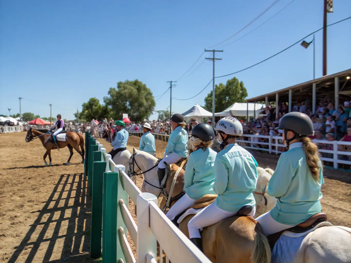 A group of people gathered at a Cheval de Trait Auxois show, highlighting community engagement and breed promotion.